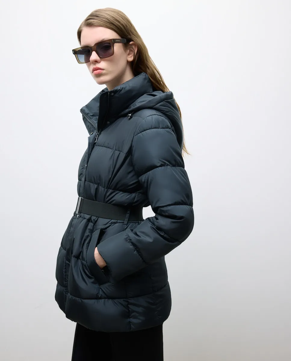 

Женское стеганое пальто с поясом Tintoretto, черный