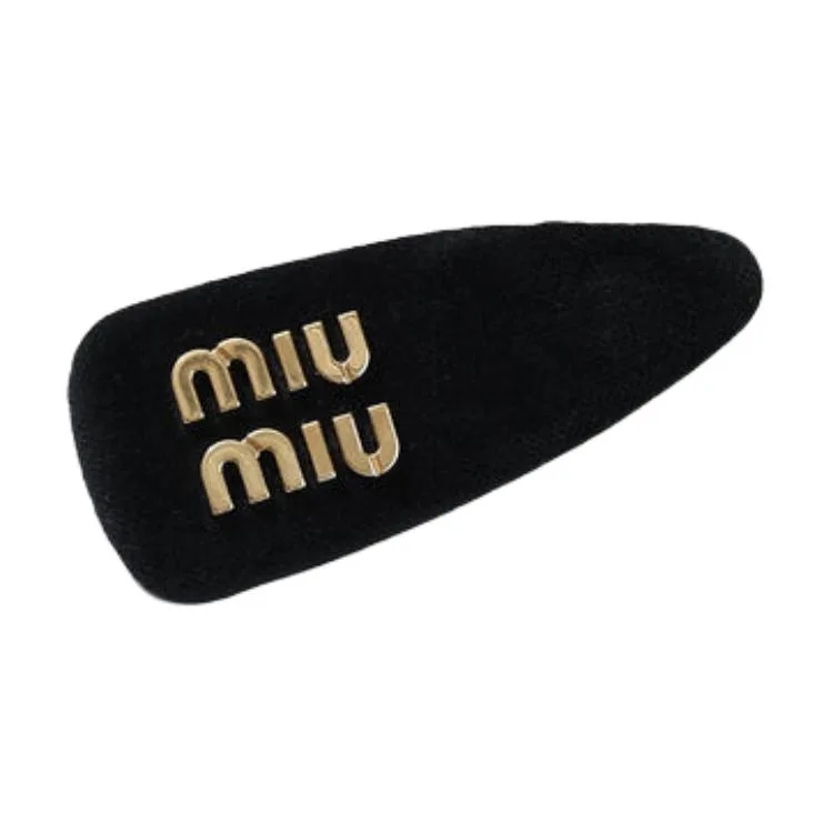 MIU MIU Металлические заколки для волос женские черные — фото 4