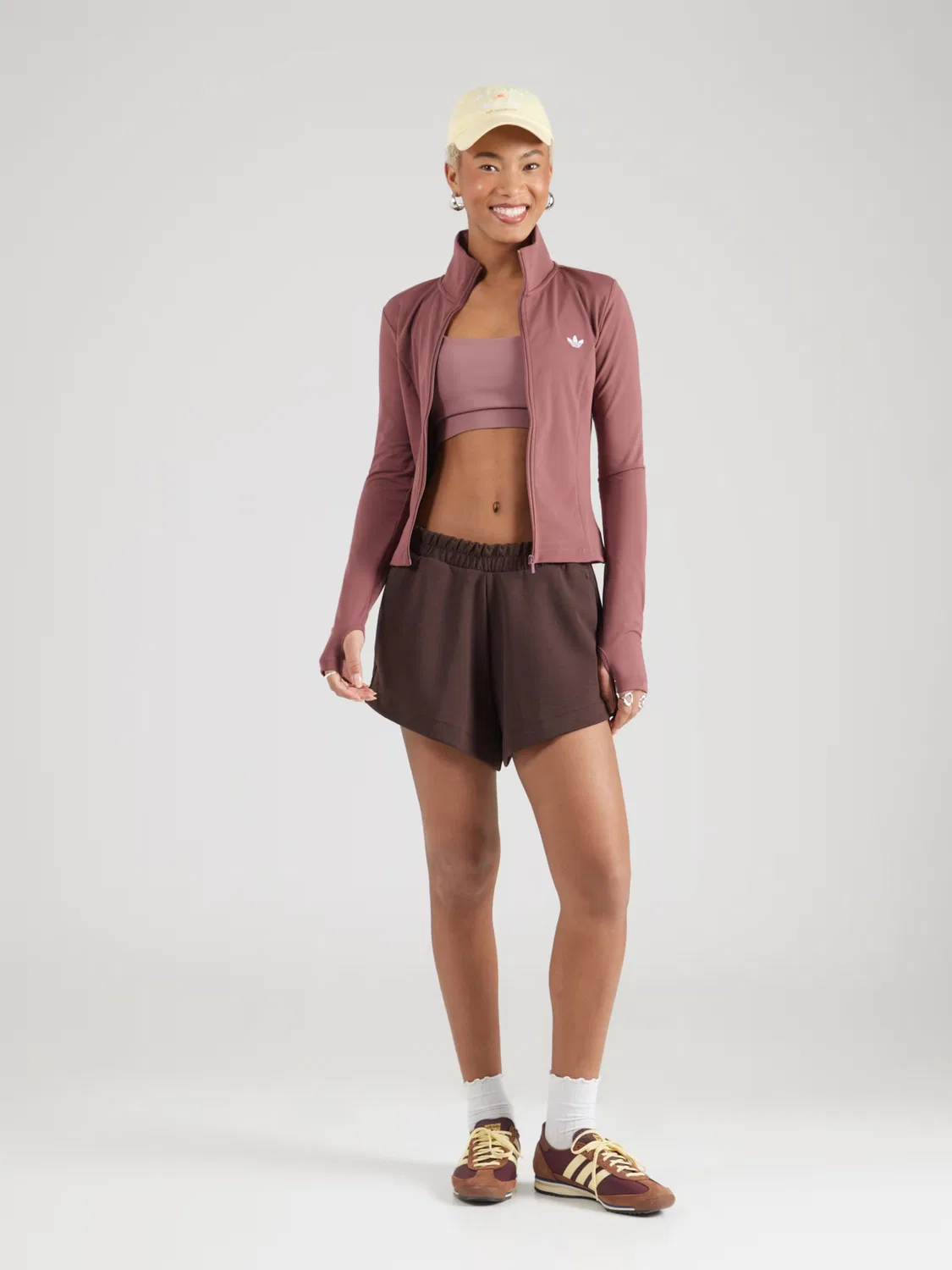 Худи на молнии Adidas Originals ESS бордового цвета — фото 4