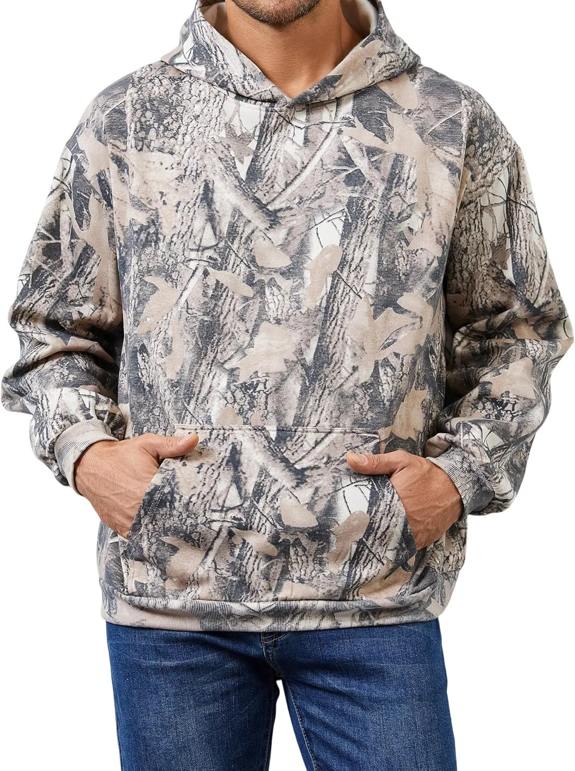 

Мужской камуфляжный худи оверсайз флис Anoumcy