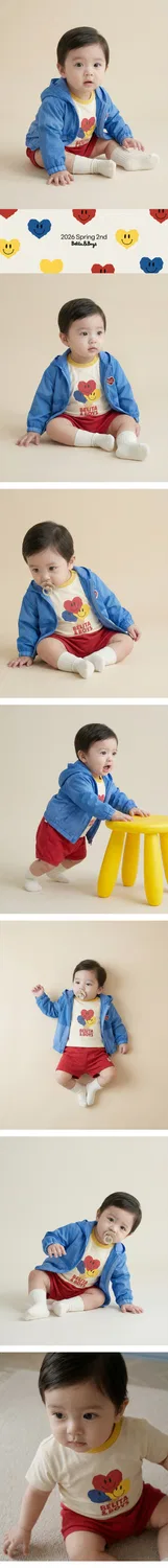 Детская ветровка с капюшоном Baby BB Heart синяя от Belita&Boys — фото 2