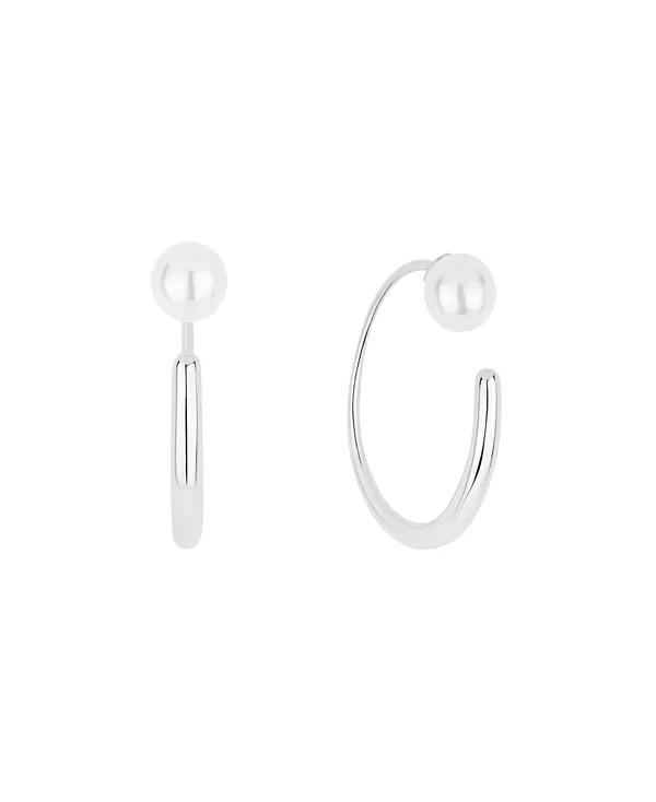 

Серьги-Кольца с имитацией культивированного жемчуга спереди и сзади And Now This, silver