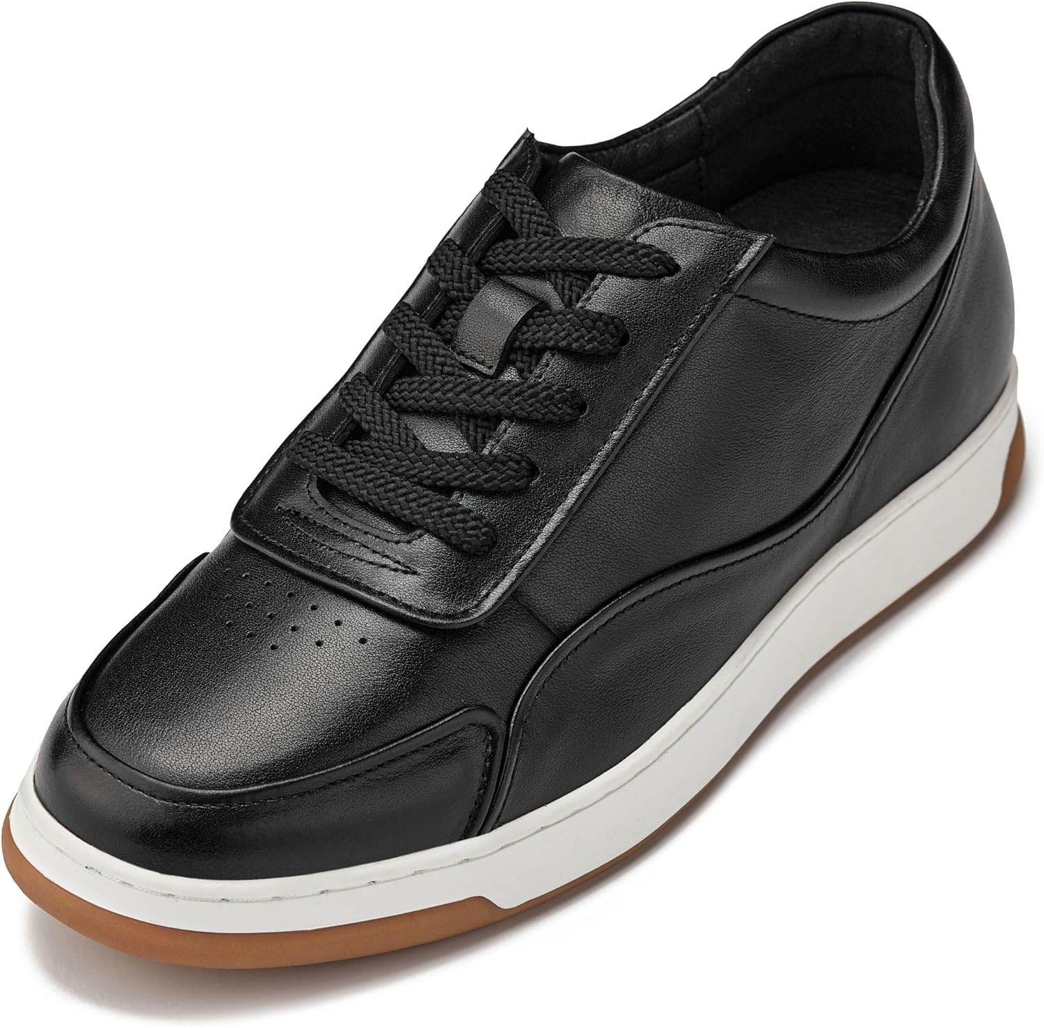 

Мужские невидимые подъемные кроссовки CALTO - белая премиальная кожа, шнуровка, модные кроссовки - увеличивают рост на 7 см - Y7886 - размер 11.5 D(M) US