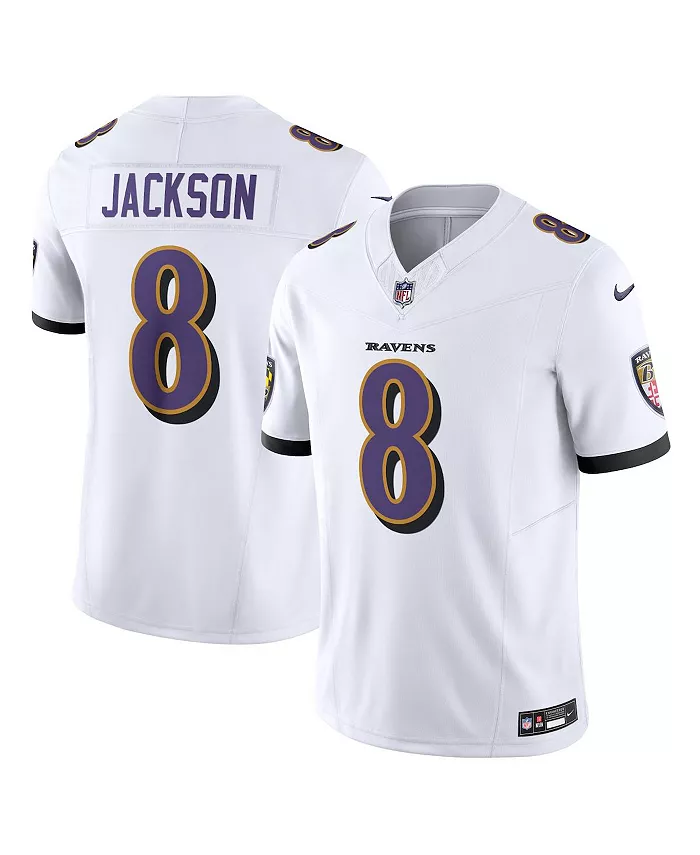 

Мужская лимитированная джерси Lamar Jackson Baltimore Ravens Vapor F.U.S.E Nike, белый