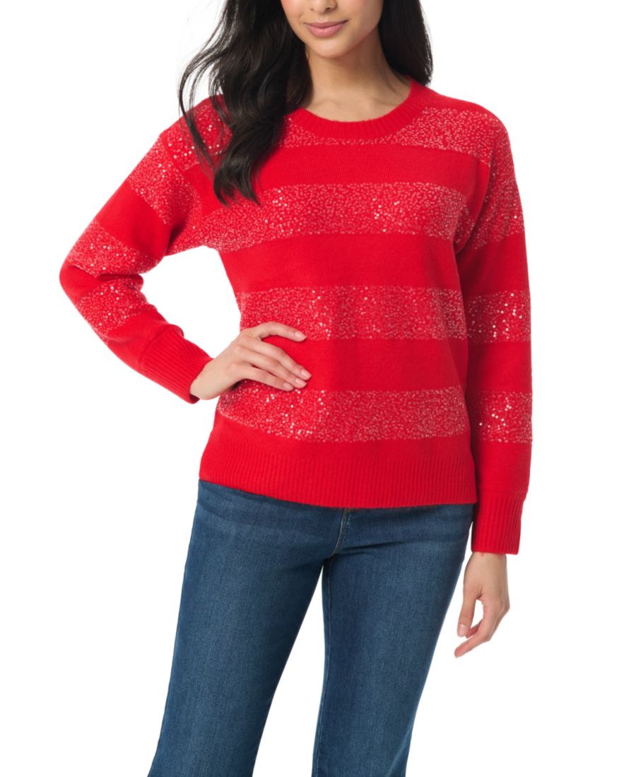 

Женский полосатый свитер с пайетками "Джульетта" с длинными рукавами Gloria Vanderbilt, Strawberry Kiss