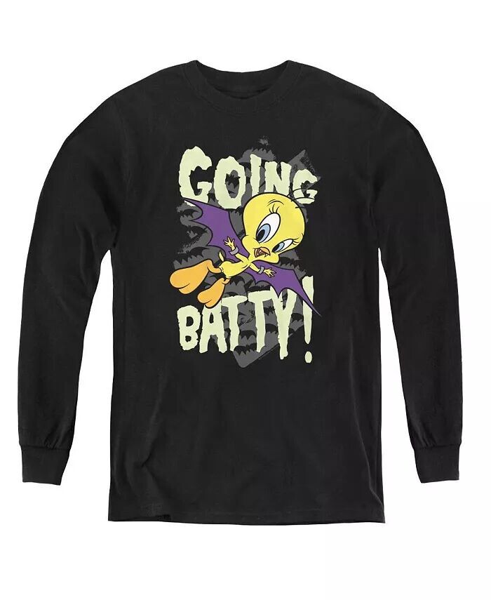 

Молодежные толстовки Going Batty с длинным рукавом Looney Tunes, черный