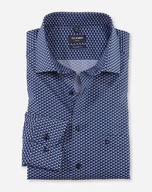 

Деловая рубашка OLYMP "Luxor Modern Fit", минималистский рисунок, цвет морской волны