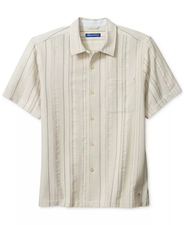 

Мужская рубашка Milano с коротким рукавом в полоску Tommy Bahama, слоновая кость/кремовый