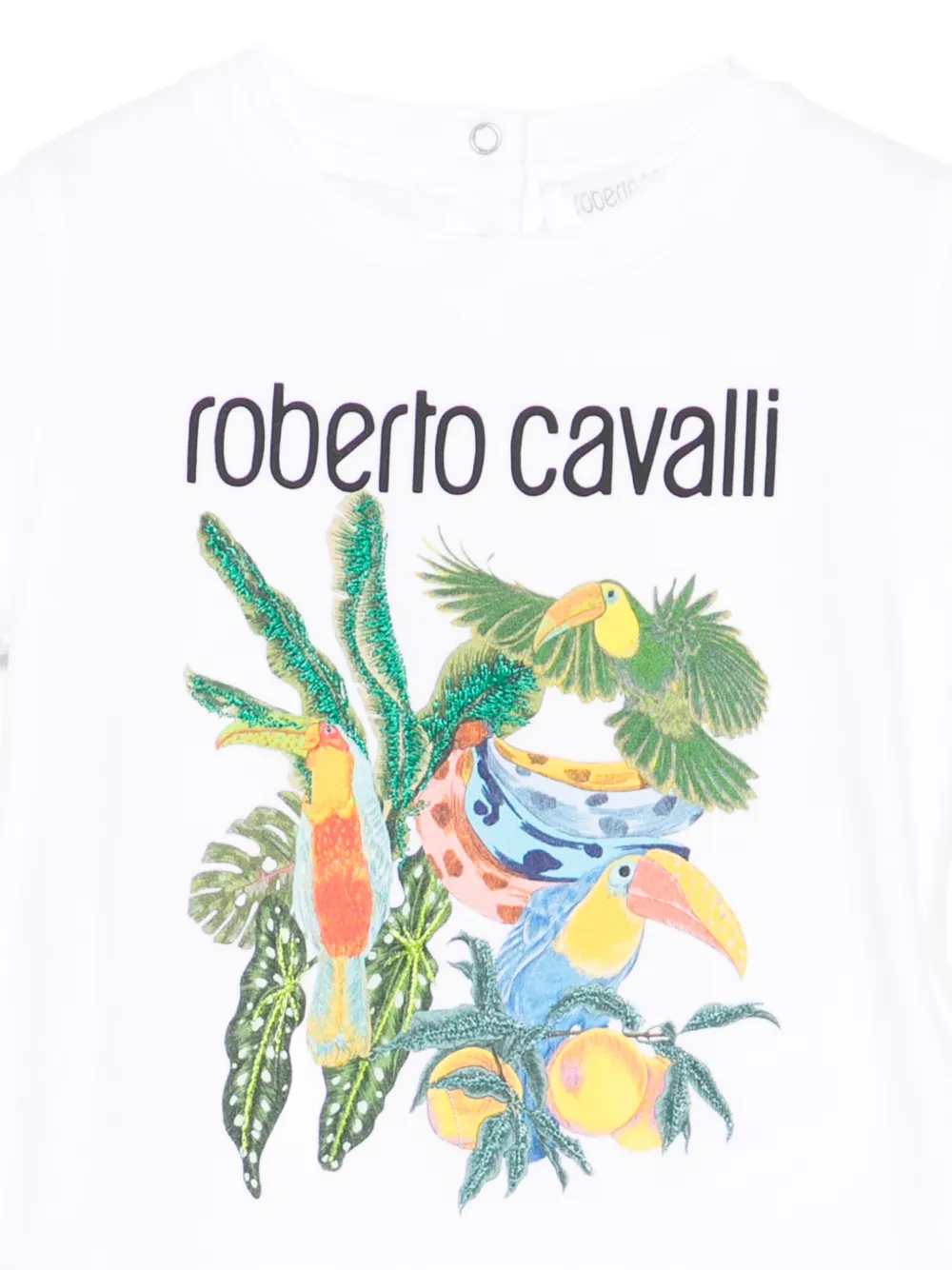 Футболка с цветочным принтом Roberto Cavalli Junior, белый — фото 3