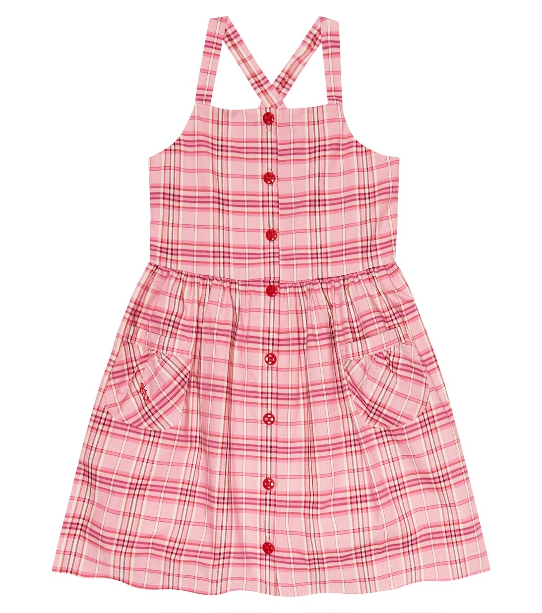 

Платье из хлопкового поплина в клетку Polo Ralph Lauren, розовый