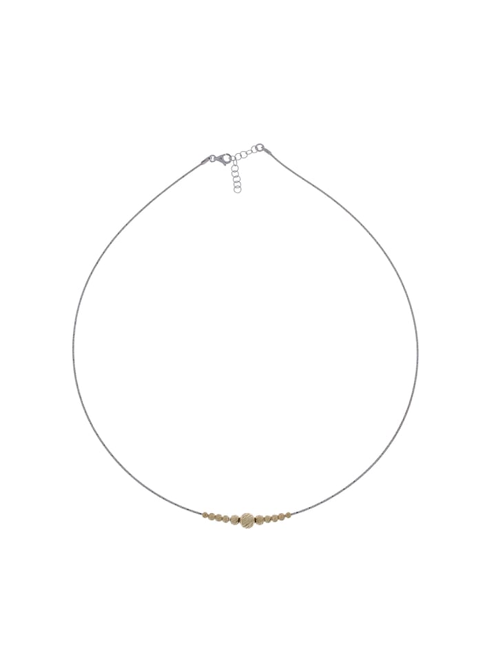 

Luxxos Колье "Кольцо Омега с 11 шариками, покрытое желтым золотом" из серебра