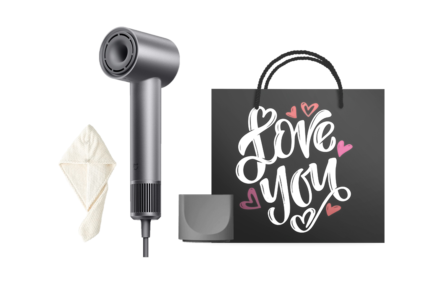 

Фен для волос Mi, Fog tea gray couple exclusive confession gift box