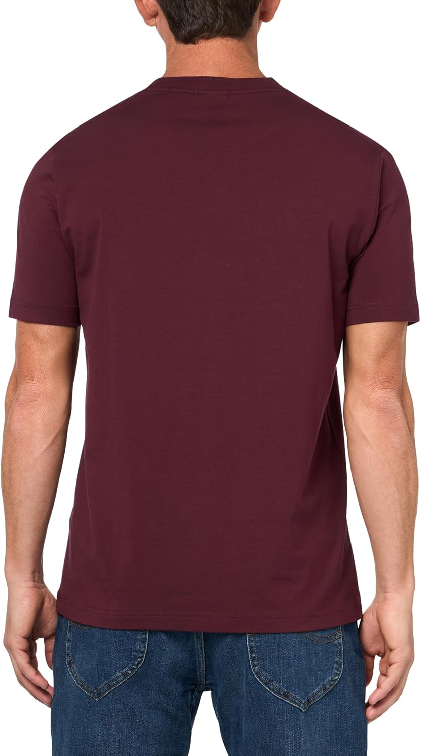 Футболка BOSS Men's Contrast Logo из хлопка и эластичного хлопка, Black Cherry — фото 2