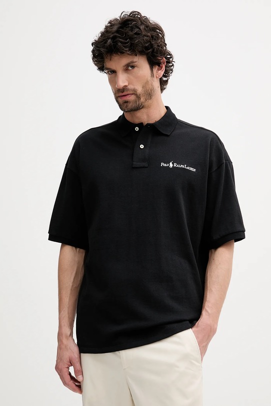 

Хлопковая поло Polo Ralph Lauren, черный