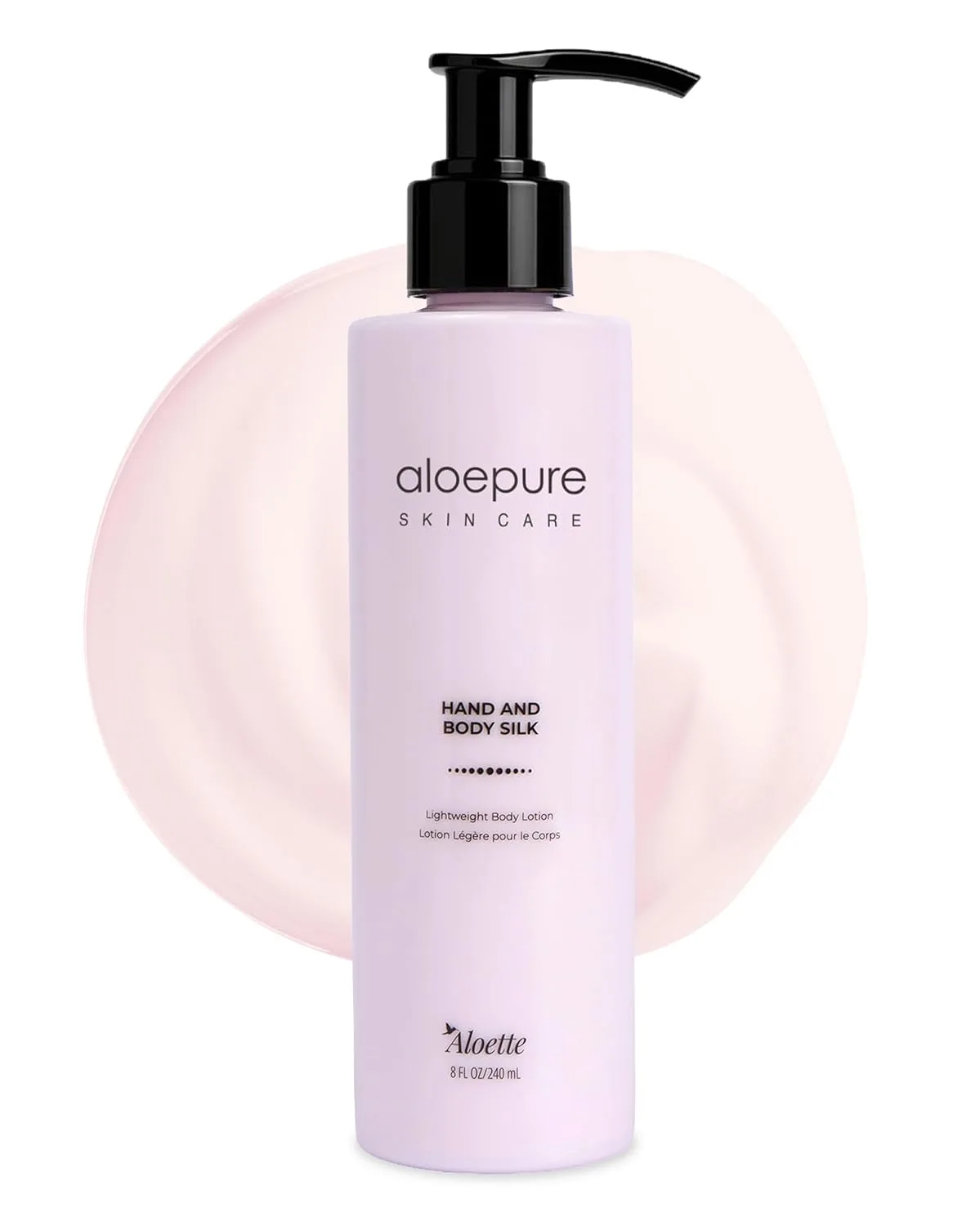 Aloette Hand & Body Silk Lotion - легкий и нежный увлажняющий лосьон для тела для женщин и мужчин с цветочным ароматом и экстрактом алоэ вера для мягкой и гладкой кожи, 236 мл