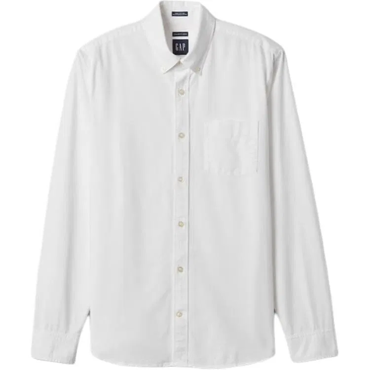 Рубашка мужская с отложным воротником GAP, White