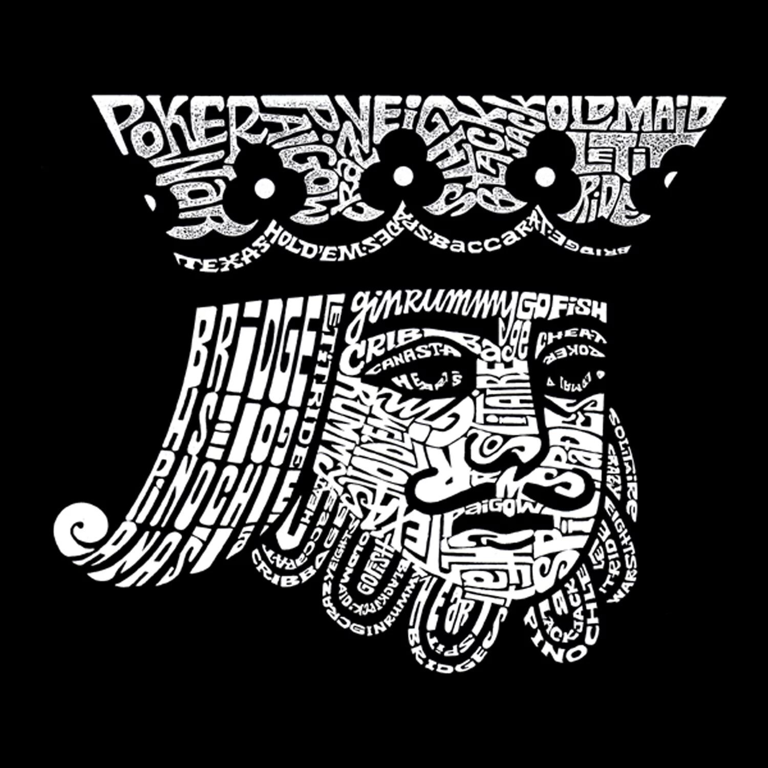 

King Of Spades - мужская футболка с рисунком Word Art LA Pop Art, серый