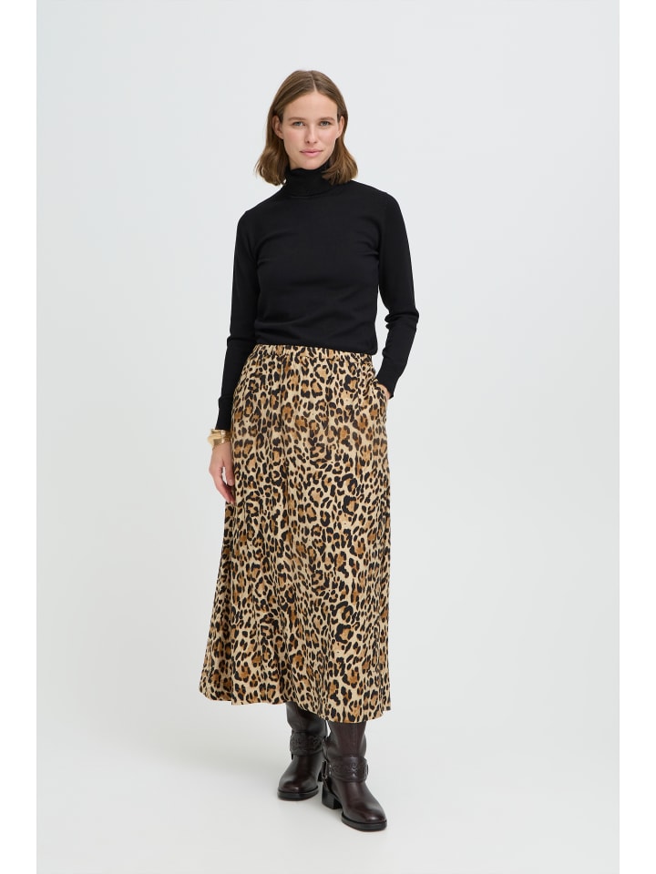 

B. young Юбка BYIHAMMA А-образного силуэта, цвет Humus Leopard Mix