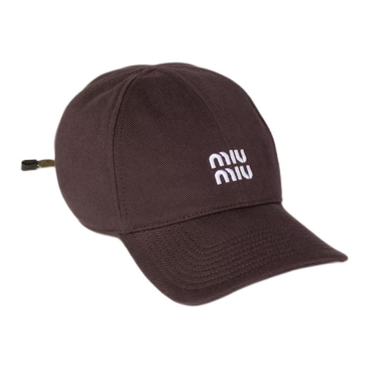 

MIU MIU Бейсболка с вышитым логотипом, Umber