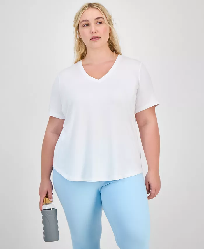 

Футболка активная однотонная базового кроя Plus Size ID Ideology, белый