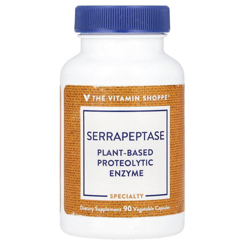 

The Vitamin Shoppe, Серрапептаза, 90 растительных капсул