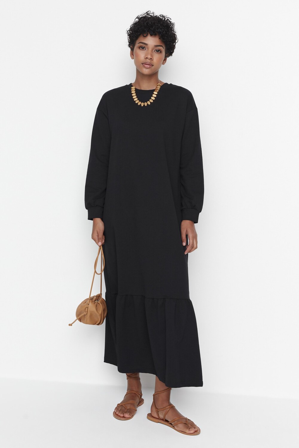 

Платье - Черное - Платье-сарафан Trendyol Modest, черный
