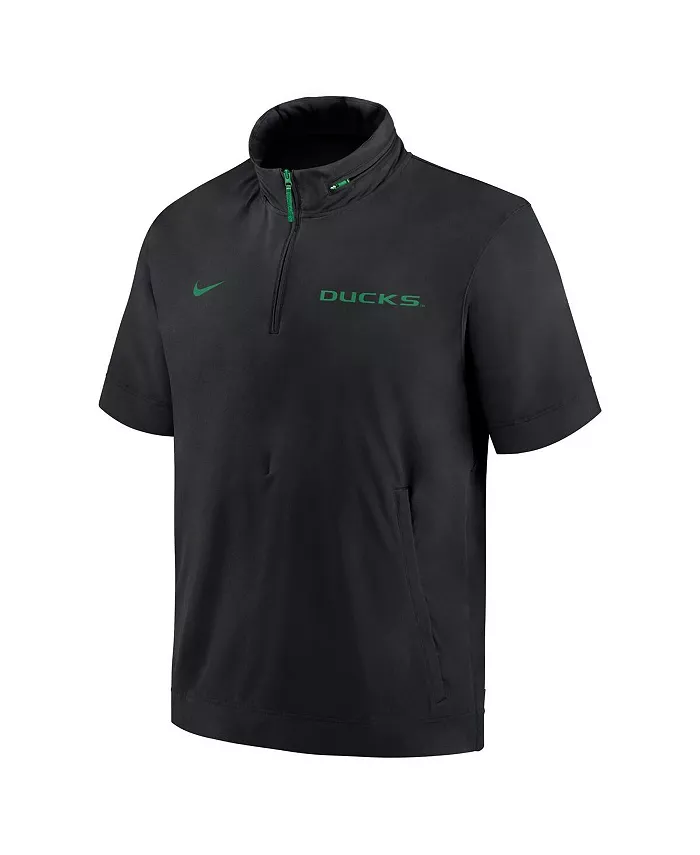 Мужская черная худи-полузип с коротким рукавом Oregon Ducks 2024 Sideline Coach Nike — фото 3