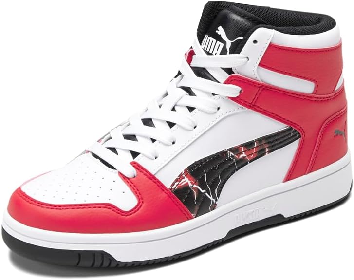 Кроссовки Puma Unisex-Child Rebound Layup Mid (для больших детей), черный/красный — фото 2