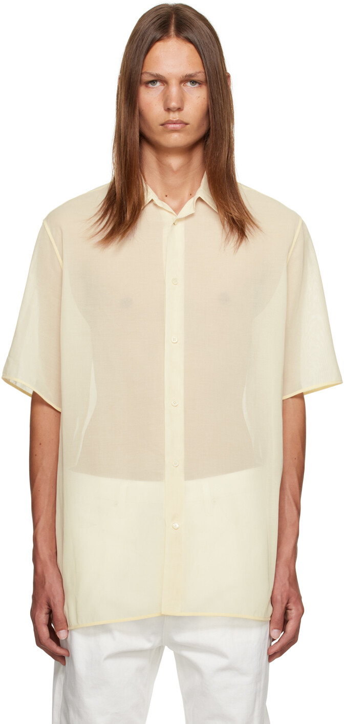 

Рубашка Off-White с раздвинутым воротником Jil Sander