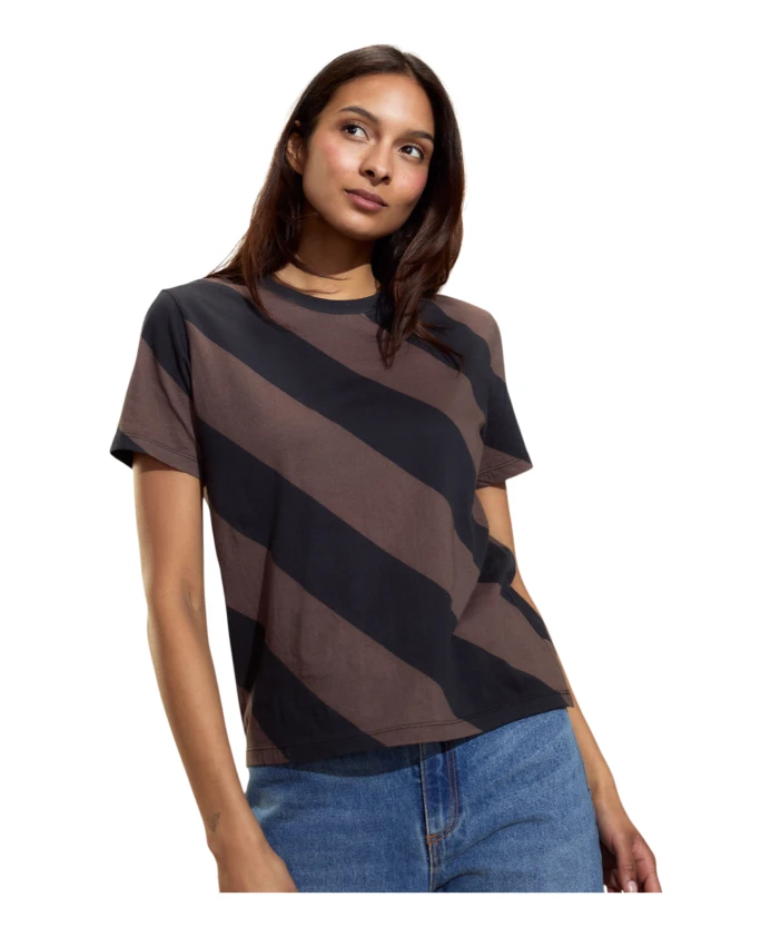 

Футболка с диагональными полосами Cynthia Rowley, коричневый