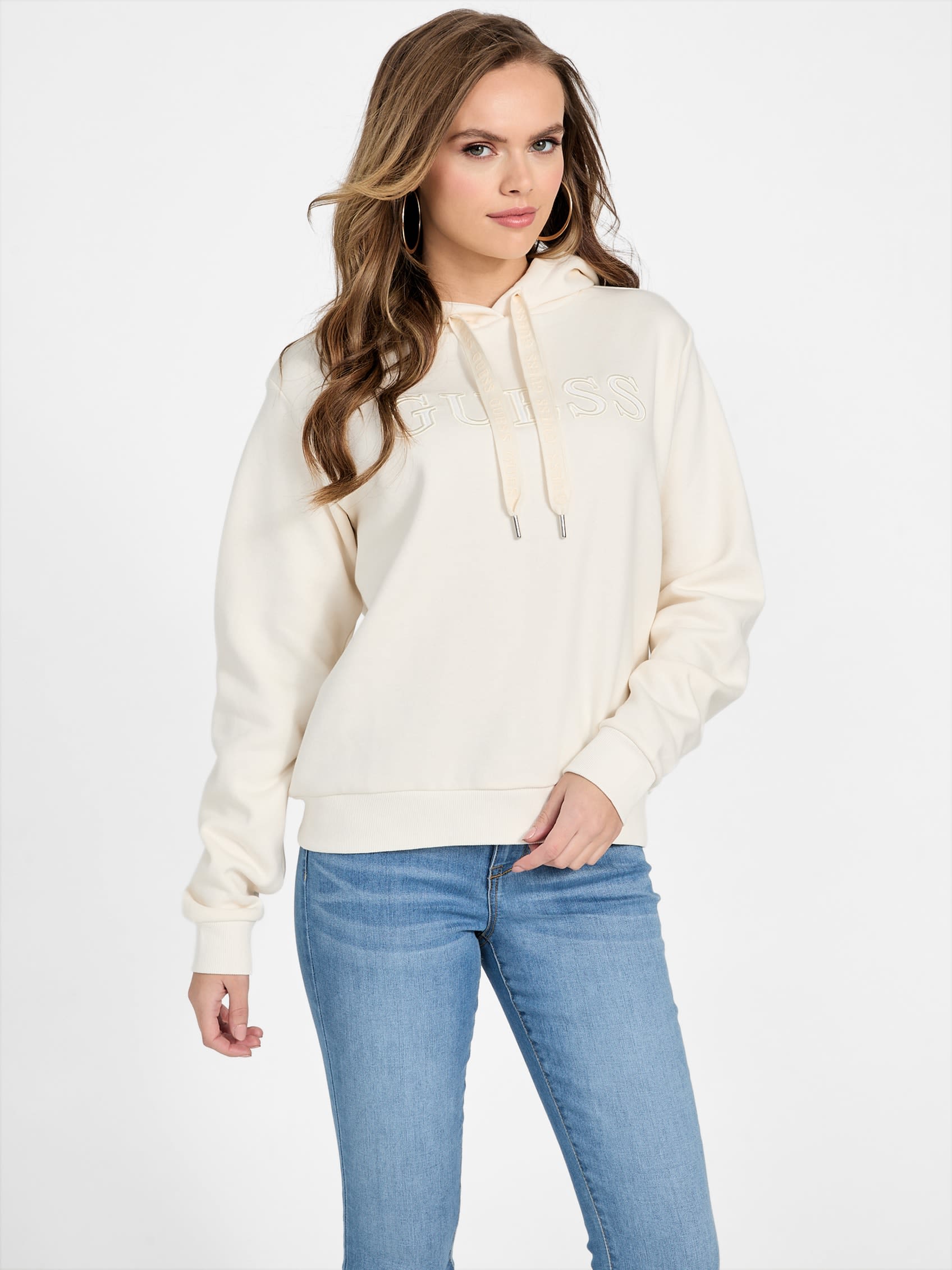 

Толстовка с капюшоном Zendra из флиса Guess Factory, цвет spirit white