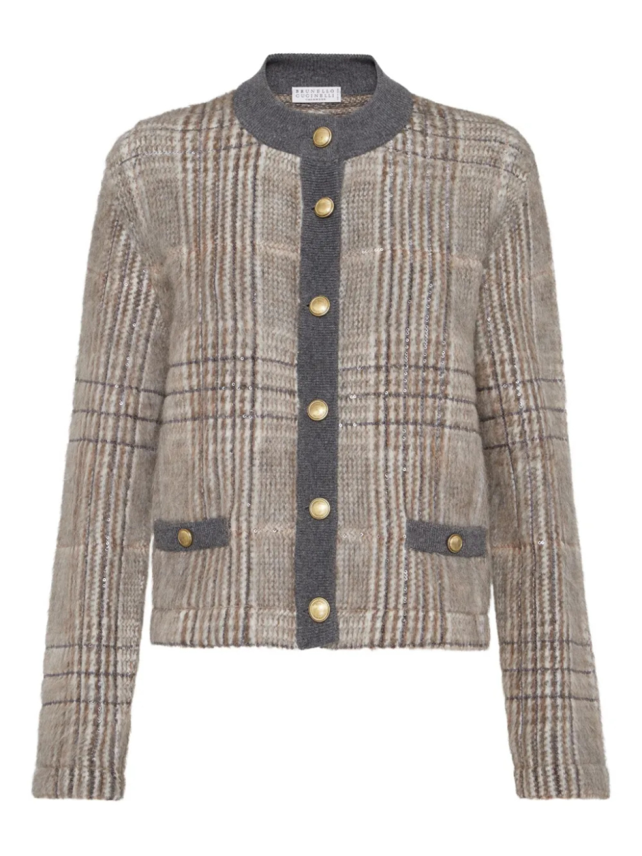 

Brunello Cucinelli жаккардовый кардиган, серый