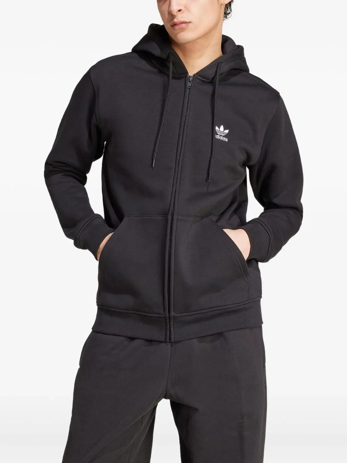 Худи на молнии adidas, черный — фото 3