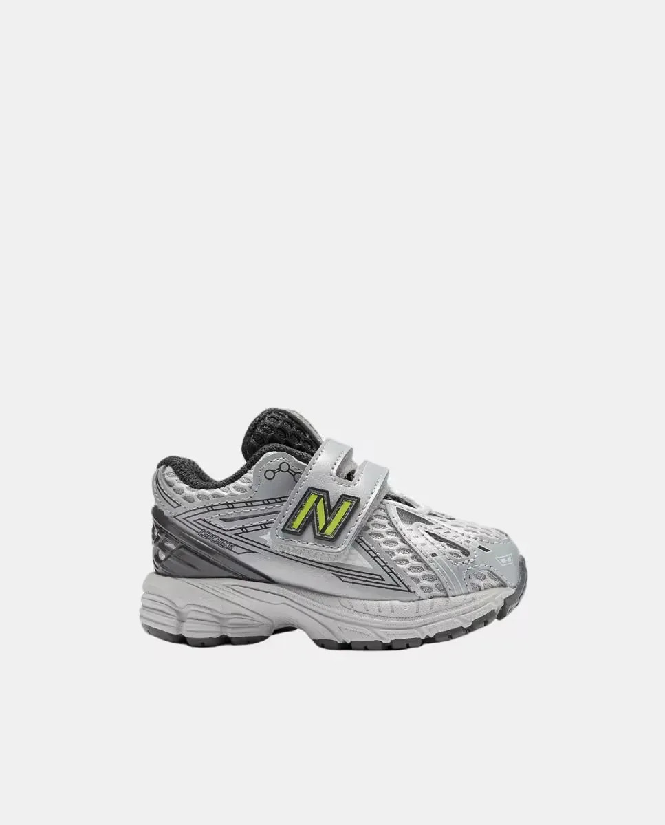 Детская повседневная кроссовка 1906 с застежкой-липучкой Hook & Loop от New Balance, серебристо-серый