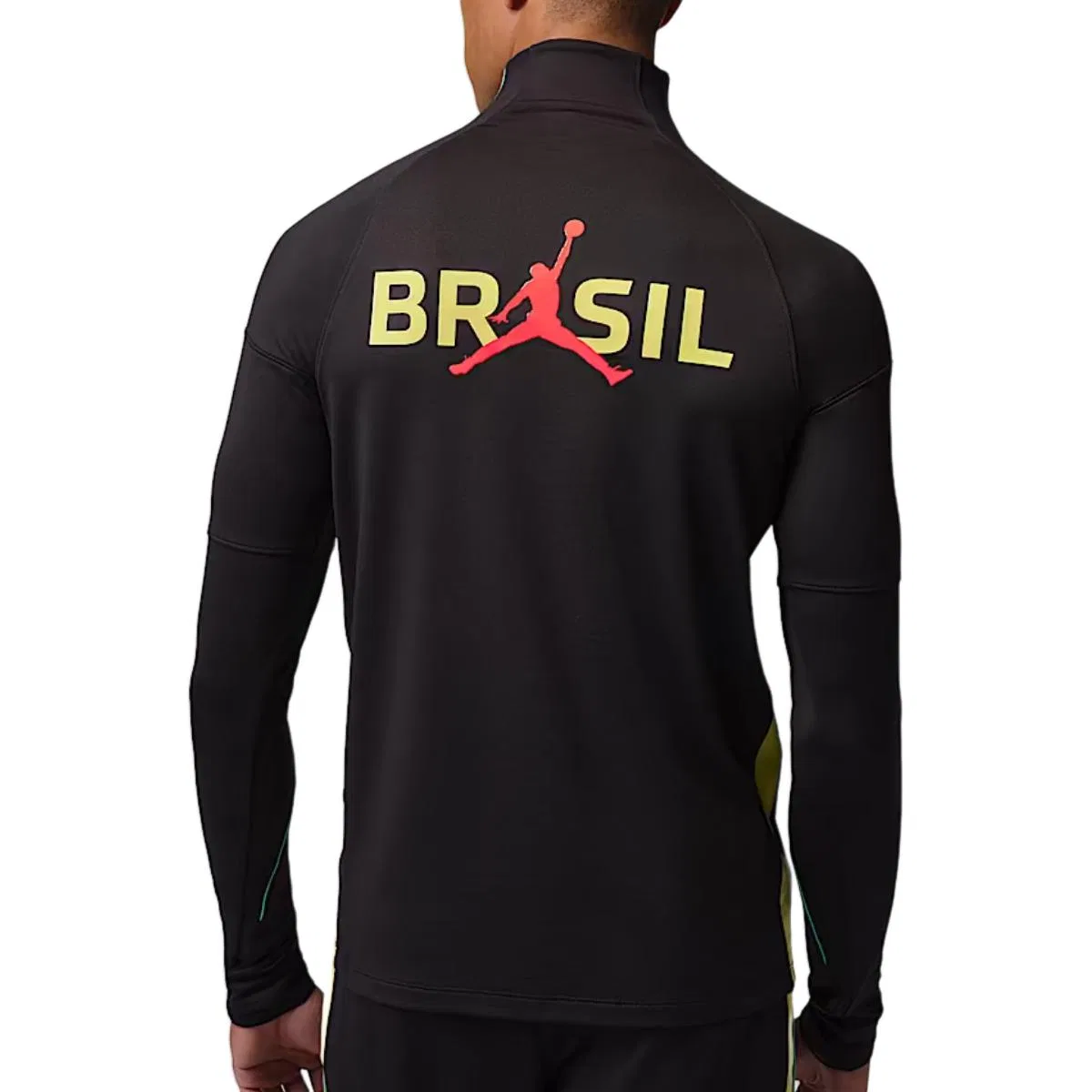 Тренировочная футболка Brazil Strike Men's Dri-FIT из трикотажа Jordan, Black/Pulse Yellow/Infrared Red 23 — фото 3