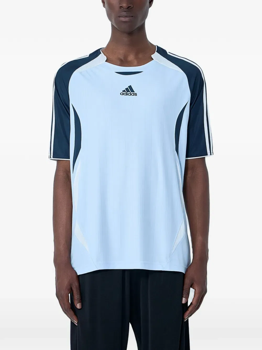 Футболка с круглым вырезом и вышитым логотипом Adidas, синий