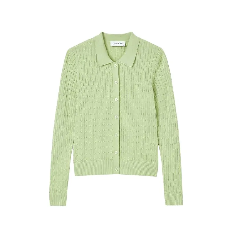 Кардиган женский LACOSTE ADY, с лацканами, розовый — фото 3