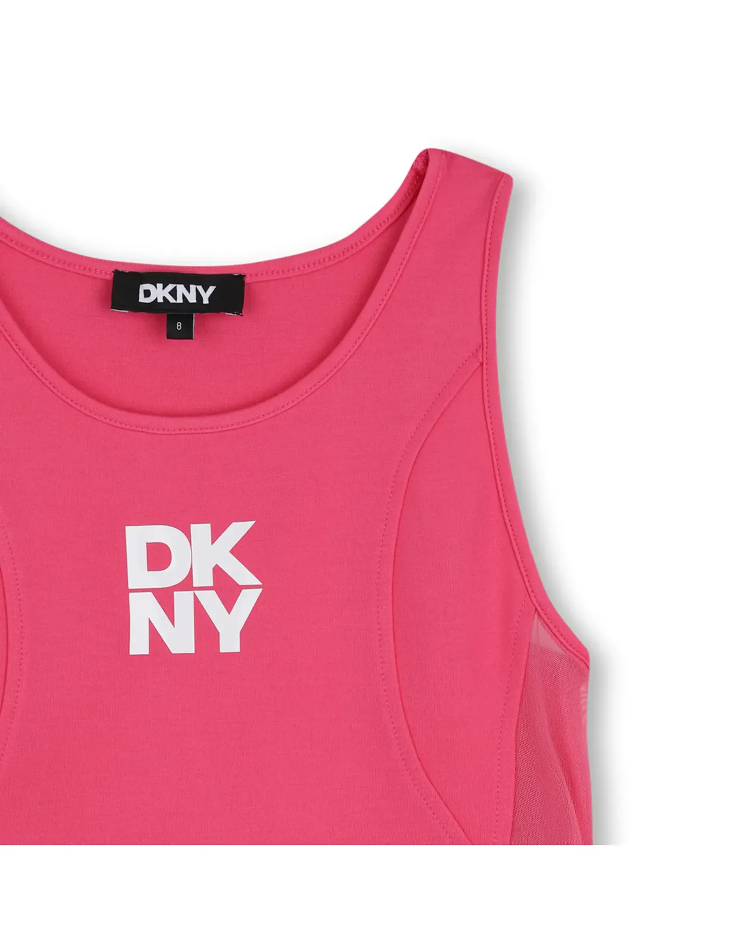 Детская майка на бретелях с геометрическим принтом DKNY, Natural — фото 2