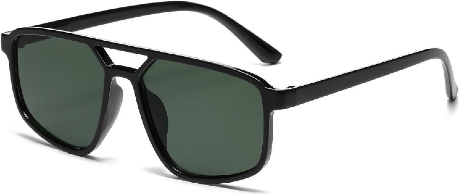 

Солнцезащитные очки с защитой от УФ-излучения UV400 | Маленькая оправа с двойной перемычкой | Для женщин и мужчин | Для занятий спортом на открытом воздухе и вождения DSVIGF, Black Green