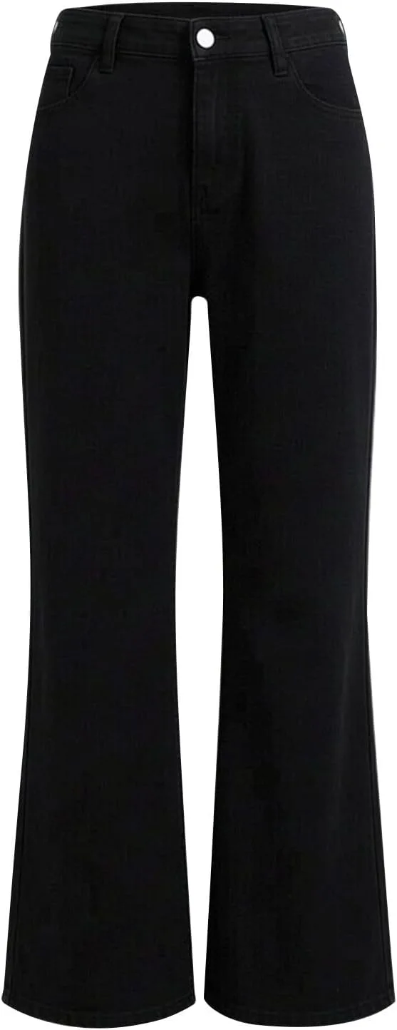 Джинсы для женщин High Waisted Denim Wide Trousers Bootcut Relaxed Fit — фото 4