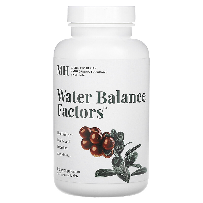 

Michael's Naturopathic, Water Balance Factors, 90 вегетарианских таблеток