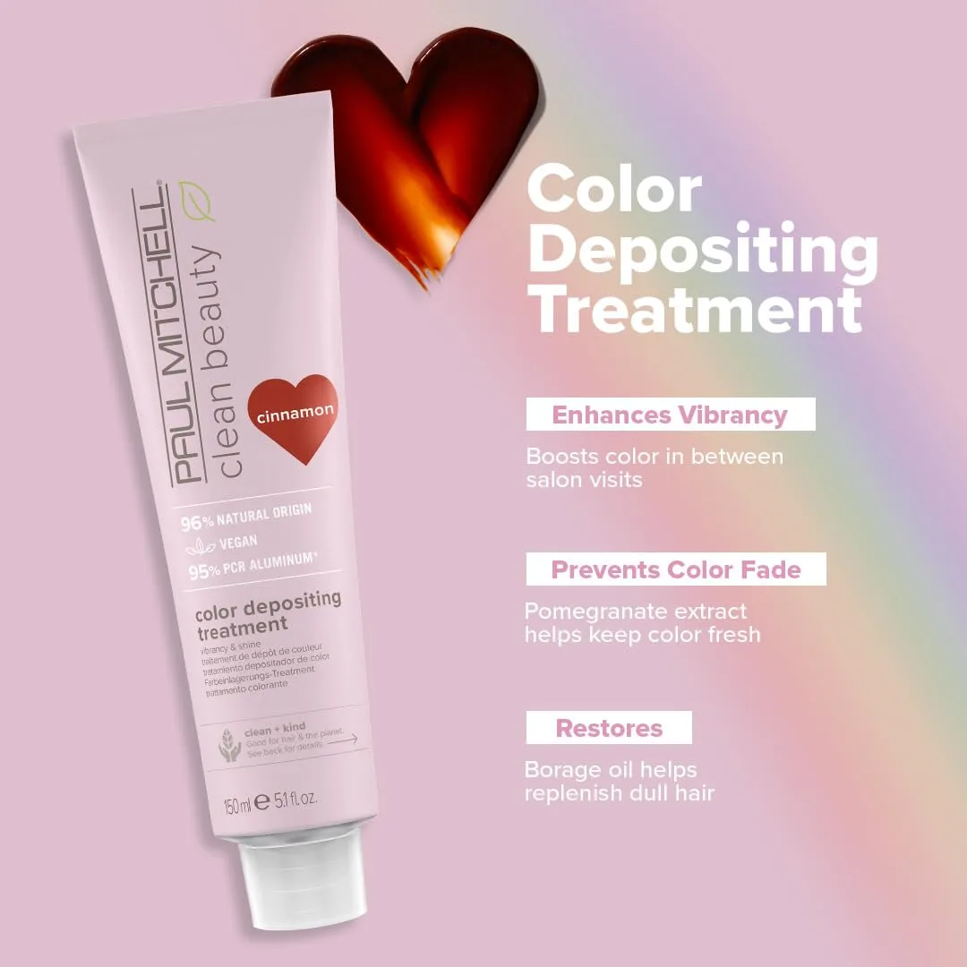 Средство для окрашивания волос Paul Mitchell Clean Beauty Color-Depositing Treatment: освежает и защищает окрашенные волосы. 151 мл (1 шт.), Cinnamon — фото 2