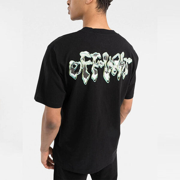 Футболка men's ss22 chest classic arrow alphabet printing short sleeve black t-shirt Off-White, мультиколор — фото 3