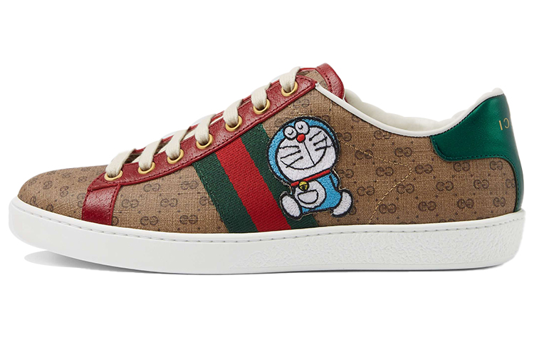 Кроссовки Gucci Ace Skateboarding Women, коричневый/зеленый
