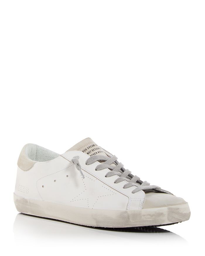 Мужские кроссовки Golden Goose Super Star на шнуровке, белый — фото 4