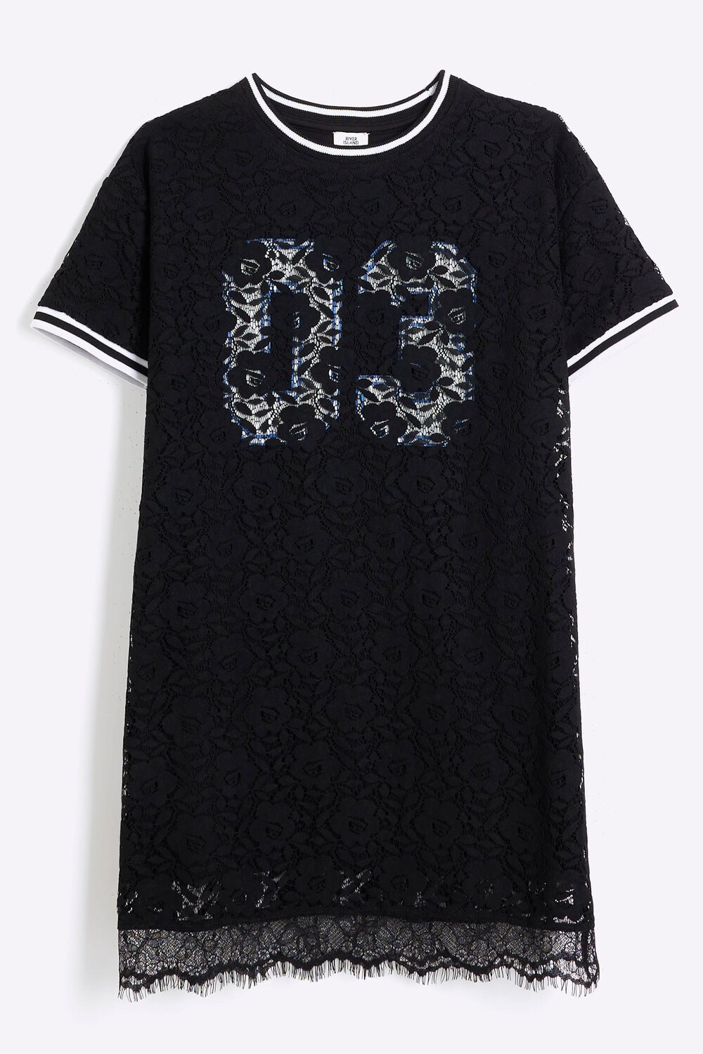 

Платье футболка кружевное для девочек River Island, черный