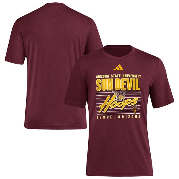 

Мужская футболка arizona state sun devils locker swish tri-blend цвета марсала Adidas