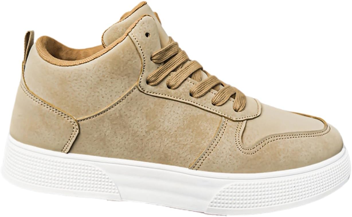 

Мужские удобные высокие кроссовки в корейском стиле с толстой подошвой, противоскользящие, для тенниса, прогулок и работы, слипоны, повседневные кроссовки Lexamen, хаки