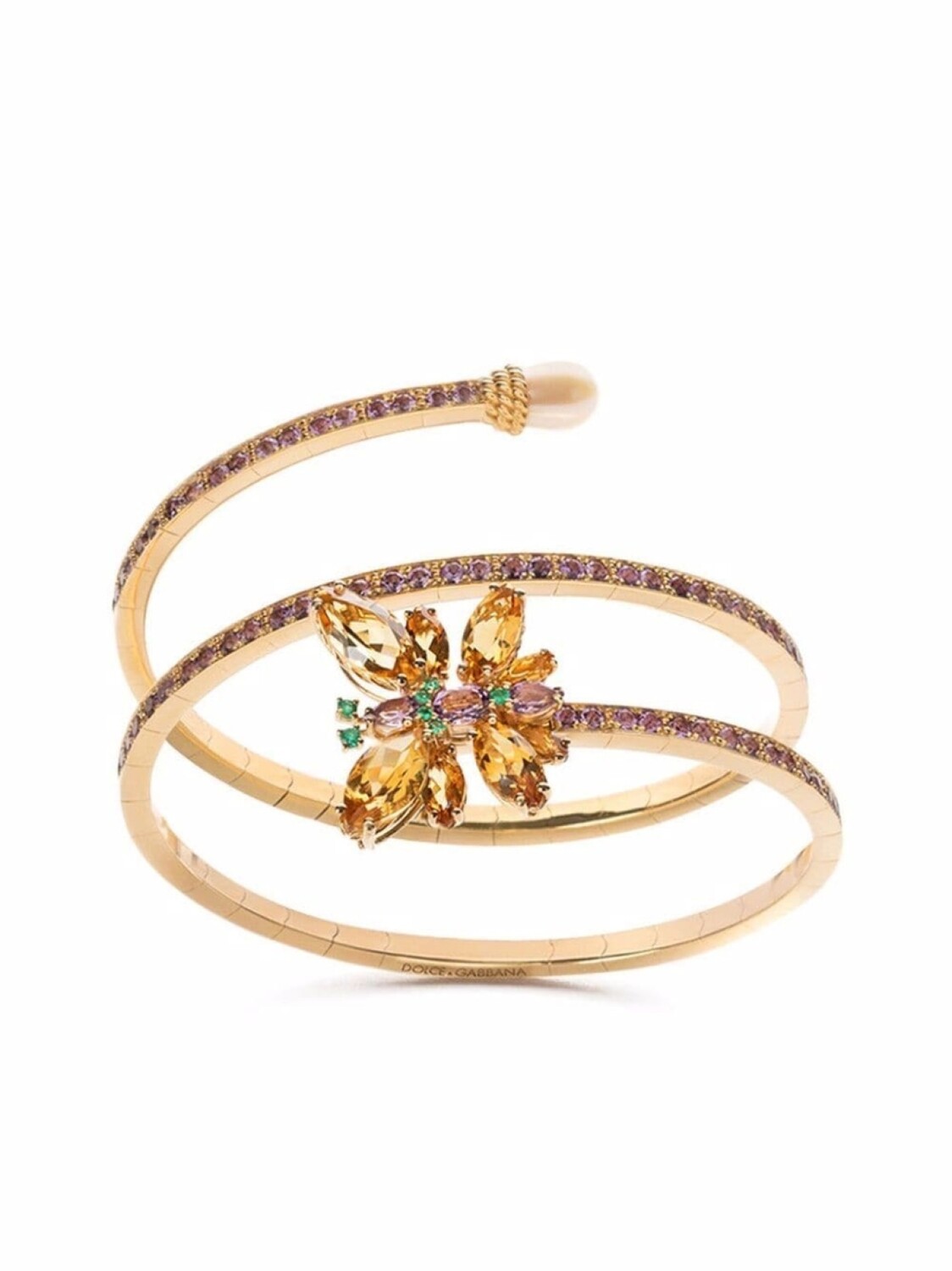

Браслет-кафф Spring из желтого золота с камнями Dolce & Gabbana, золотой