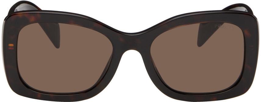 

Коричневые квадратные солнцезащитные очки Prada Eyewear